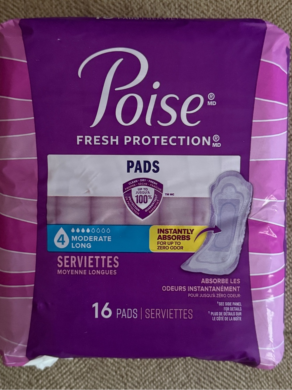 Poise Fresh Protection Pads - Purple